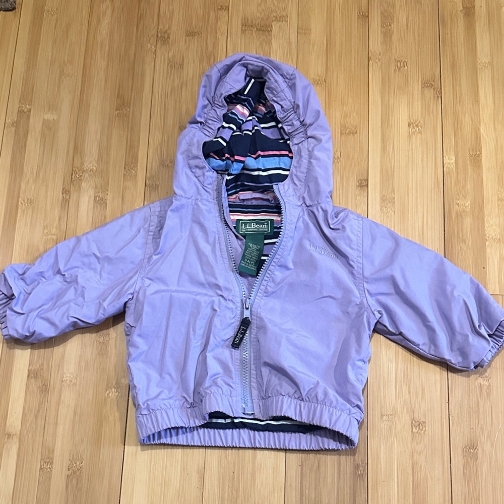 L.L. Bean Lavender Jacket with Striped Interior